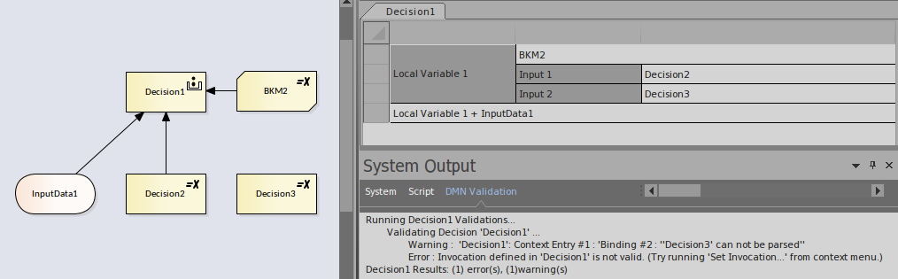 DMN Expression Validation | Enterprise Architect User Guide