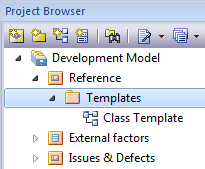 Finding the element templates package in the Project Browser.