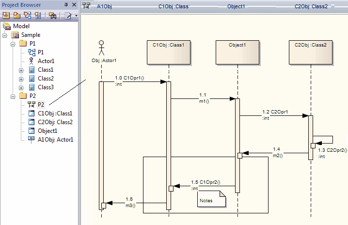 Using objects for version control of Sequence diagrams in Sparx Systems Enterprise Architect.