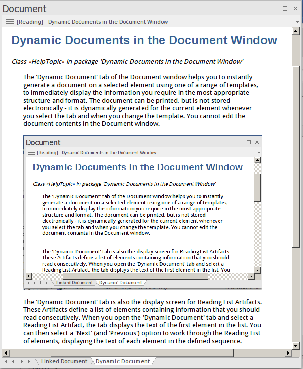 Showing a Dynamic Document in the Document window.