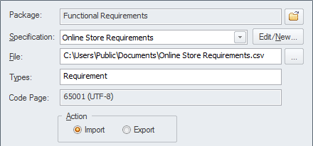 Importing requirements from a CSV file into Sparx Systems Enterprise Architect.