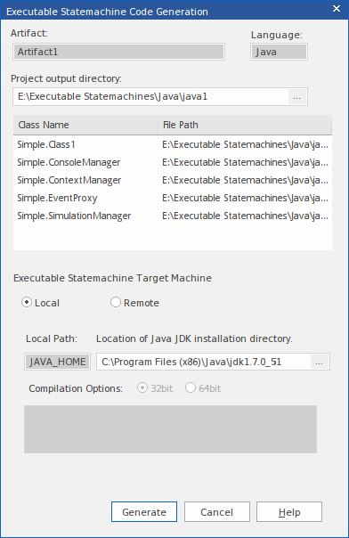 Code Generation For Executable Statemachines Enterprise Architect User Guide