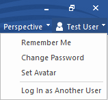 User info menu for model with security:
Remember Me
Change Password
Set Avatar
Log in as Another User