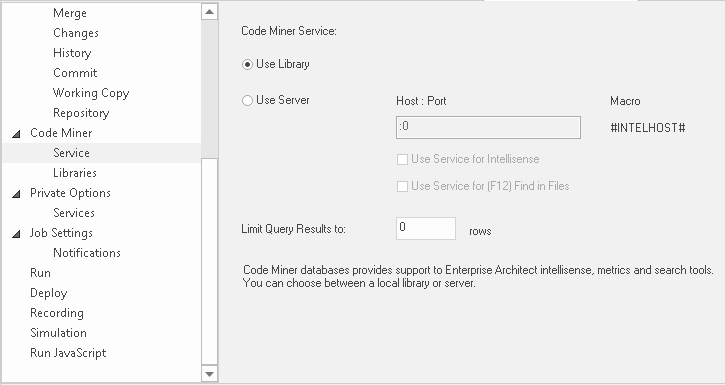 Using a code miner query library in Sparx Systems Enterprise Architect.