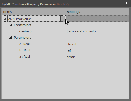 Binding parameters to properties in context in Sparx Systems Enterprise Architect.