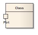 A UML Port and its owning Class element.