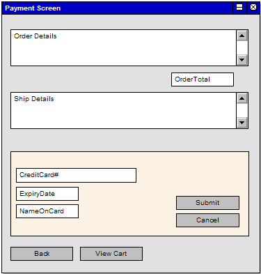 Example of a User Interface Diagram in Sparx Systems Enterprise Architect.