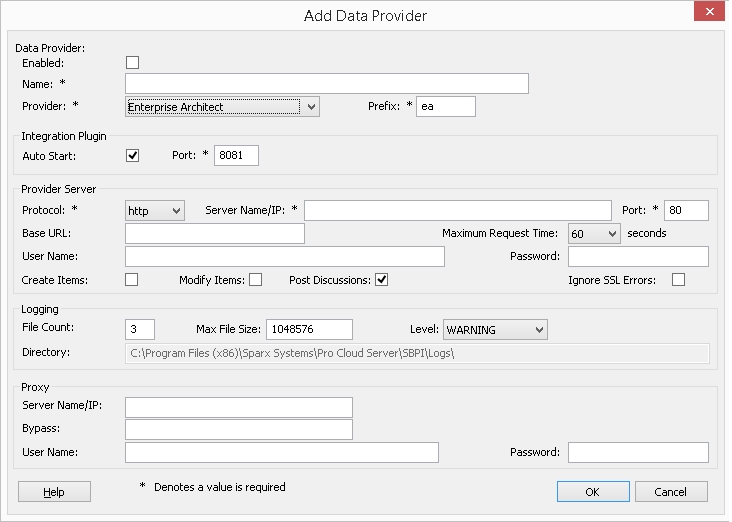 Add Edit Data Provider Enterprise Architect User Guide