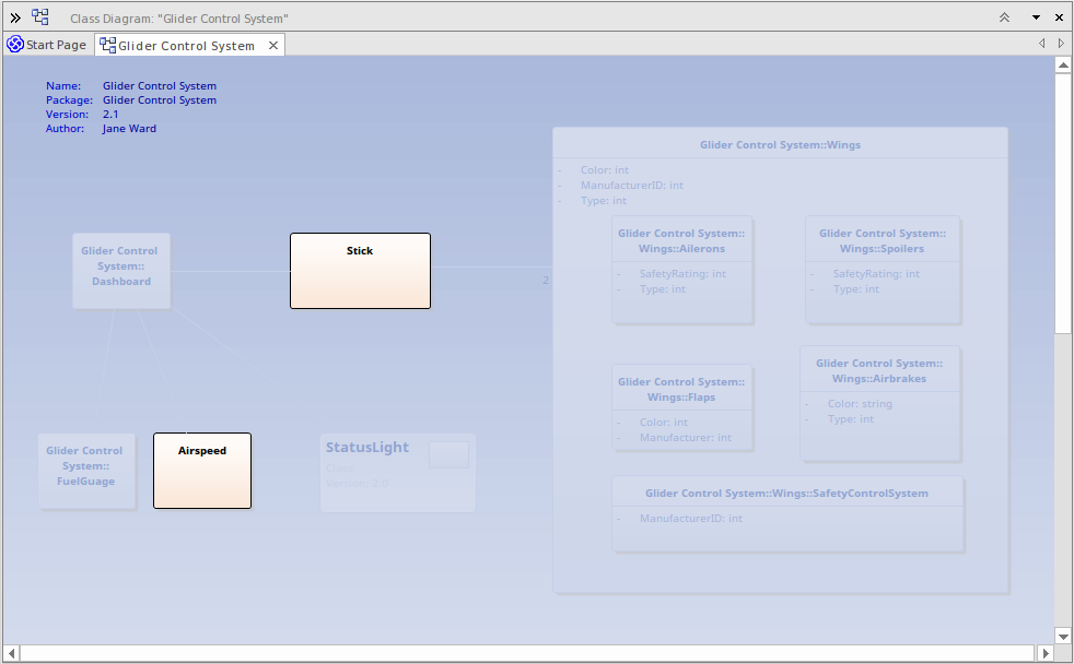 Example of version filtering with Time Aware Modeling, in Sparx Systems Enterprise Architect.