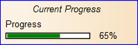 A progress bar tagged value showing value as a percentage.