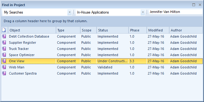 Example model search in Sparx Systems Enterprise Architect. Example model search in Sparx Systems Enterprise Architect.