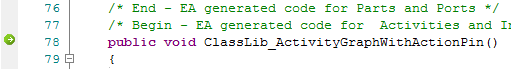 A Stackpoint marker that captures the call stack at a point in code and viewed as a sequence diagram