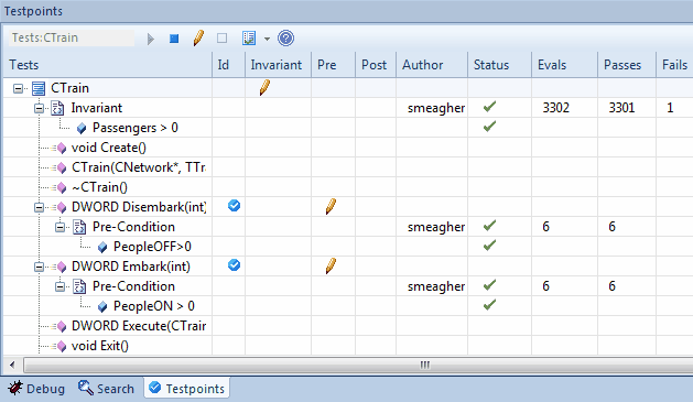Example Testpoint Run from Example Model The image shows a Testpoint run in progress. The example was produced using the Example Model that ships with Enterprise Architect