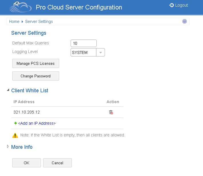 Pro Cloud Server 4.1: Whitelist in WebConfig